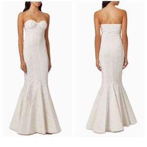 Normal Kamali Slip-On Corset Lace Gown - Ivory Peony